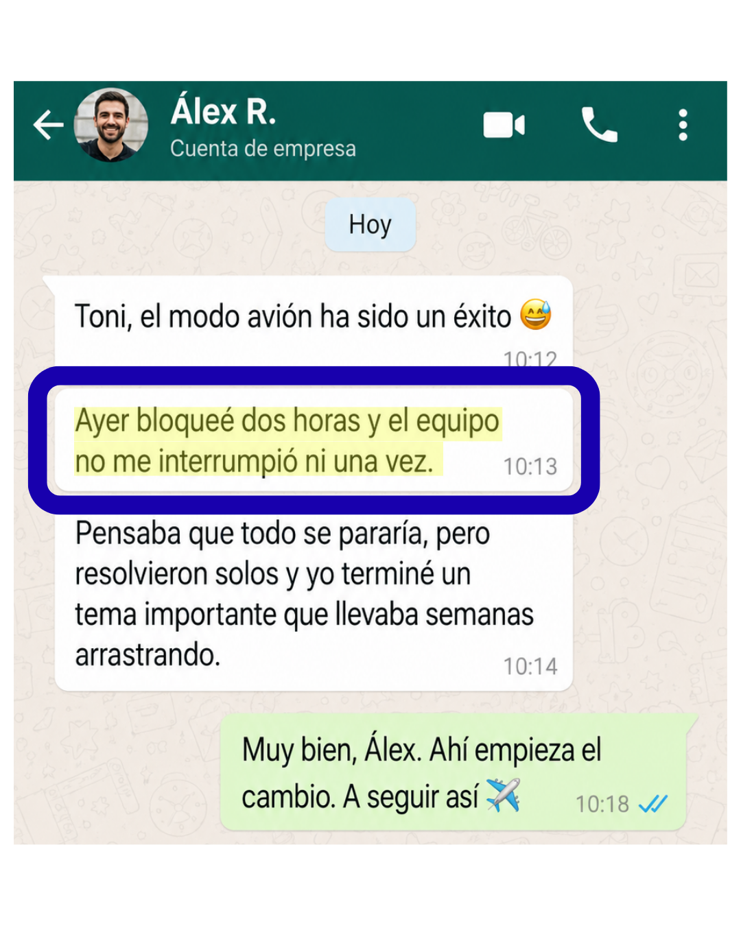 Captura completa de un mensaje real de un cliente del programa