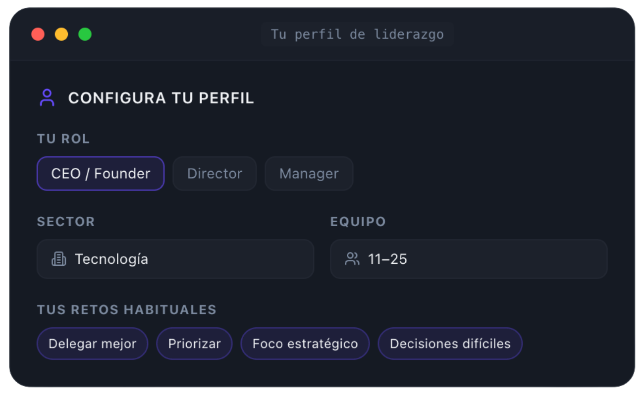 Configuración del perfil de liderazgo