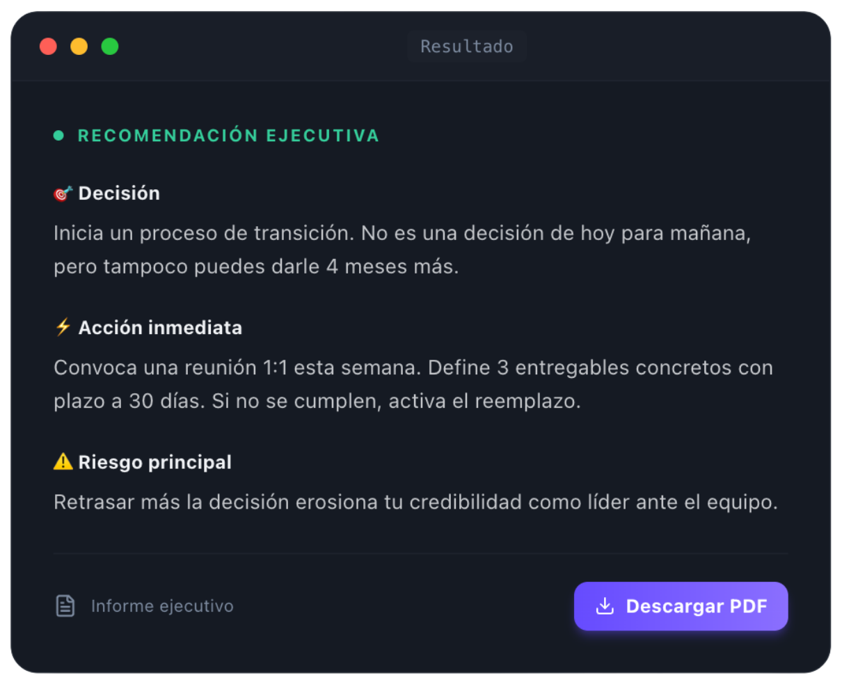 Recomendación ejecutiva del copiloto